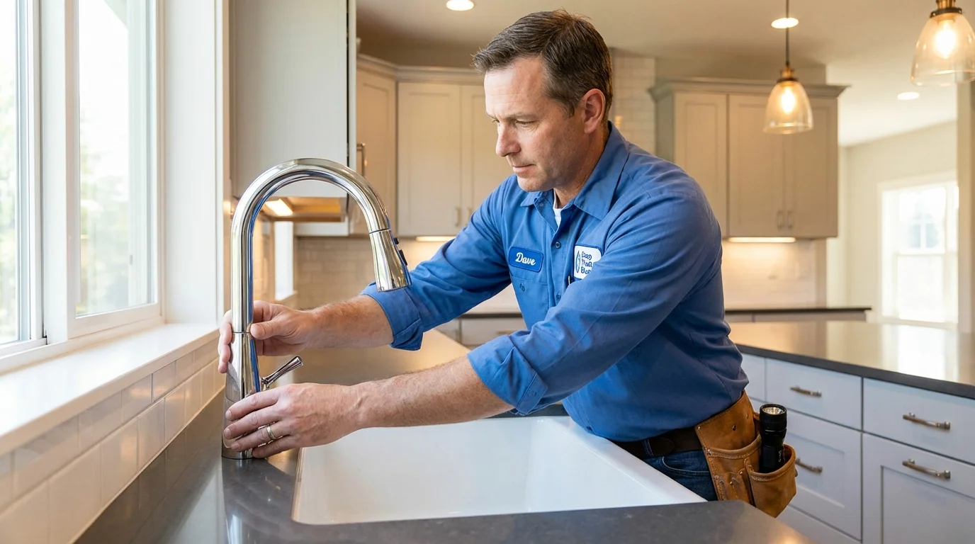 Kitchen faucet installation by Johns Plumbing LLC in Strafford